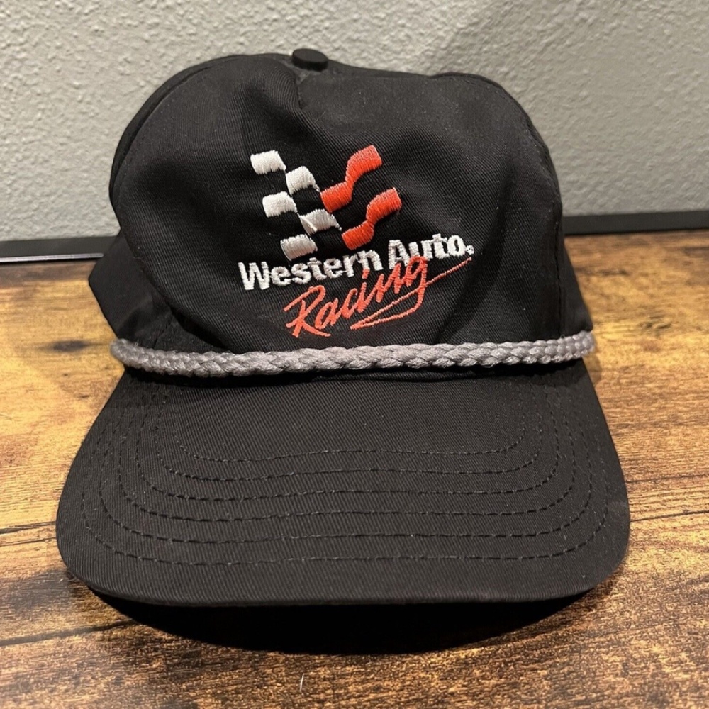Western Auto Racing Hat Cap Snapback Rope Trucker NASCAR WALTRIP Made in USA